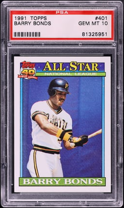 1991 Topps All-Star Barry Bonds #401 PSA 10 GEM MINT