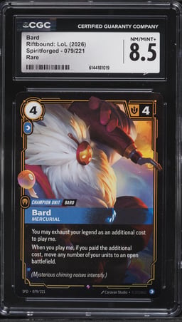 2026 Riftbound League Of Legends LoL Spiritforged Bard #79 CGC 8.5 NM-MT+