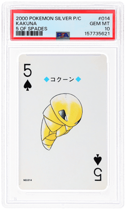 2000 Pokemon Silver Version Playing Cards 5 of Spades Kakuna #014 PSA 10