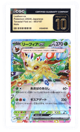 2024 Pokemon Scarlet and Violet Terastal Fest Ex Japanese Leafeon Ex #003 CGC PRI