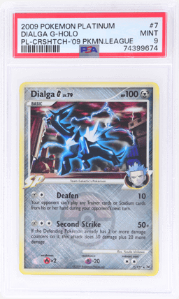 2009 Pokemon League Platinum Crosshatch Holo Dialga G #7 PSA 9