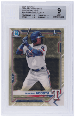 2021 Bowman Chrome Prospect Superfractor Maximo Acosta #BCP7 1/1 BGS 9