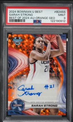 2024 Bowman U Best Of '24 Orange Geometric Sarah Strong ROOKIE AUTO /25 PSA 9