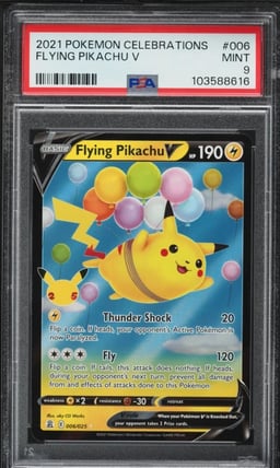 2021 Pokemon Sword & Shield Celebrations Full Art Flying Pikachu V #6 PSA 9 MINT