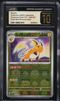 2023 Pokemon Japanese SV 151 Poke Ball Reverse Holo Raichu #26 CGC 10 PRISTINE