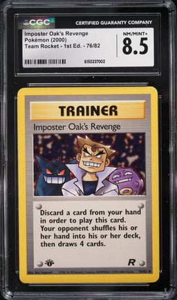 2000 Pokemon Team Rocket 1st Edition Imposter Oak's Revenge #76 CGC 8.5 NM-MT+