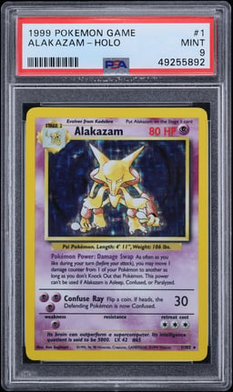 1999 Pokemon Base Set Holo Alakazam #1 PSA 9 MINT