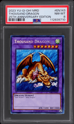 2023 Yu-Gi-Oh! Metal Raiders 25th Anniversary Edition Thousand Dragon #EN143 PSA 8