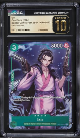 2024 One Piece Bandai Games Fest '23-'24 Izo #OP01-033 CGC 10 PRISTINE