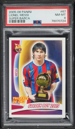 2005 Panini Super Barca Lionel Messi #67 PSA 8 NM-MT
