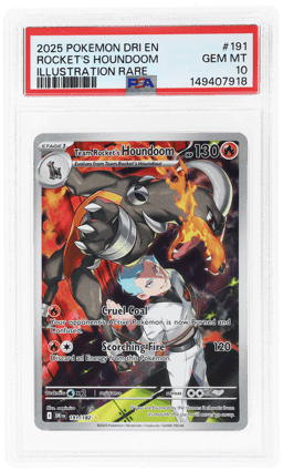 2025 Pokemon Scarlet and Violet Destined Rivals Illustration Rare Team Rocket's Houndoom #191 PSA 10