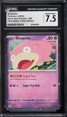 2026 Pokemon Mega Evolution Black Star Promo Pitch Black 1-Pack Blister Slowpoke #086 CGC 7.5