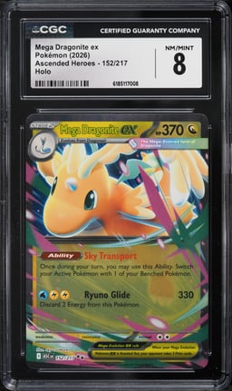2026 Pokemon Mega Evolution Ascended Heroes Holo Mega Dragonite EX #152 CGC 8 NM-MT