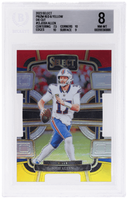 2023 Panini Select Concourse Die Cut Red and Yellow Prizm Josh Allen #13 BGS 8