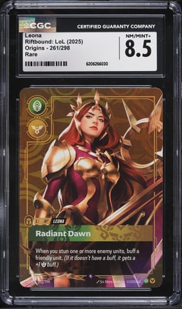 2025 Riftbound League Of Legends LoL Origins Leona #261 CGC 8.5 NM-MT+