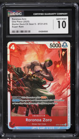 2025 One Piece Starter Deck EX Gear 5 SR Roronoa Zoro #ST21-015 CGC 10 GEM MINT