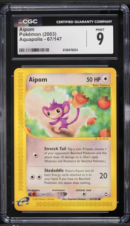 2003 Pokemon Aquapolis Aipom #67 CGC 9 MINT