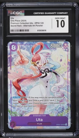 2024 One Piece Premium Collection Alternate Art Parallel Uta #OP02-120 CGC 10 GEM MINT