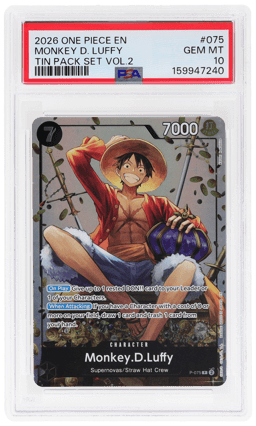 2026 One Piece Promo Tin Pack Set Volume 2 Monkey D. Luffy #P-075 PSA 10