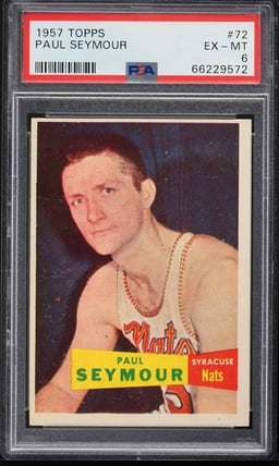 1957 Topps Basketball Paul Seymour SHORT PRINT #72 PSA 6 EXMT