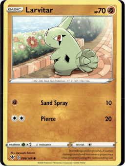 2020 Larvitar #86 Darkness Ablaze