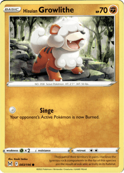 2022 Hisuian Growlithe #83 Lost Origin