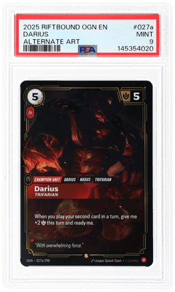 2025 Riftbound: League of Legends Origins Alternate Art Darius #027a PSA 9