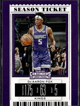 2019 De'Aaron Fox #12 Contenders Draft Picks