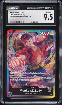 2025 One Piece Tournament Promo Leader Monkey D. Luffy #P CGC 9.5 MINT+