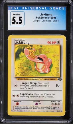 1999 Pokemon Jungle Lickitung #38 CGC 5.5 EX+