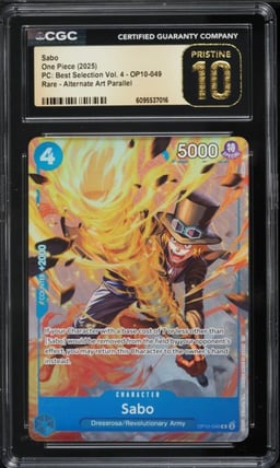 2025 One Piece Premium Best Selection Vol. 4 Alt Art Parallel Sabo #OP10-049 CGC 10 PRISTINE