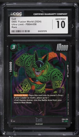 2024 Dragon Ball Super Fusion World Ultra Limit Cell #FB04-058 CGC 10 GEM MINT