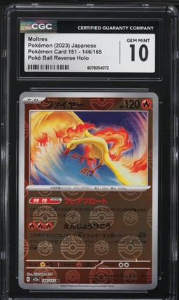 2023 Pokemon Japanese SV 151 Poke Ball Reverse Holo Moltres #146 CGC 10 GEM MINT