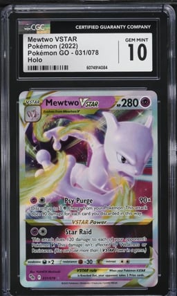 2022 Pokemon Sword & Shield Pokemon GO Mewtwo VSTAR #31 CGC 10 GEM MINT