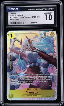 2025 One Piece Starter Deck Green Yellow SR Yamato #ST28-005 CGC 10 GEM MINT