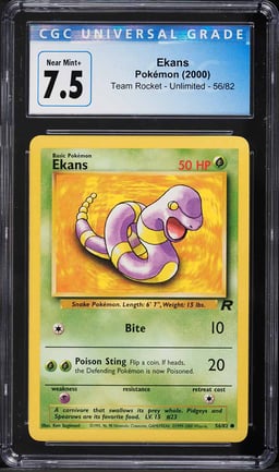 2000 Pokemon Team Rocket Ekans #56 CGC 7.5 NRMT+
