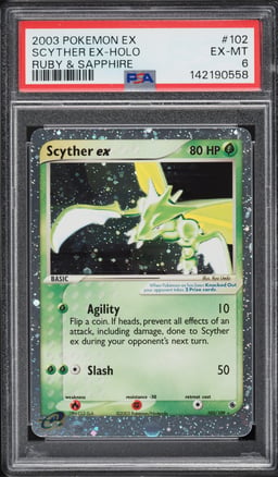2003 Pokemon EX Ruby & Sapphire Holo Scyther Ex #102 PSA 6 EXMT
