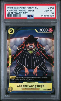 2024 ONE PIECE PRB01-PREMIUM BOOSTER -ONE PIECE CARD THE BEST- 100 CAPONE "GANG" BEGE ALTERNATE ART PSA 10