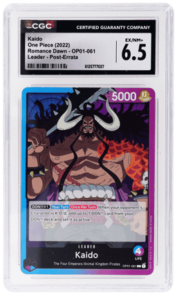 2022 One Piece Romance Dawn Leader Kaido #OP01-061 CGC 6.5