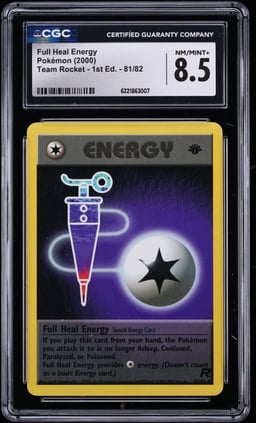 2000 Pokemon Team Rocket 1st Edition Full Heal Energy #81 CGC 8.5 NM-MT+