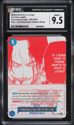 2025 One Piece Promo 3rd Anniversary Treasure Manga Alt Art What's The Point In Living? CGC 9.5
