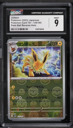 2023 Pokemon Japanese Scarlet & Violet 151 Poke Ball Reverse Holo Jolteon #135 CGC 9 MINT
