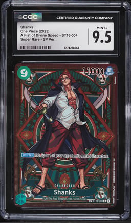 2025 One Piece A Fist Of Divine Speed SR Shanks #ST16-004 CGC 9.5 MINT+