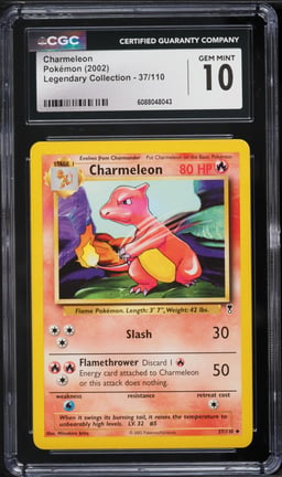 2002 Pokemon Legendary Collection Charmeleon #37 CGC 10 GEM MINT