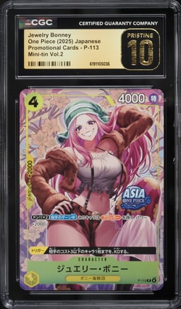 2025 One Piece Japanese Promo Mini-Tin Vol.2 Alt Art Jewelry Bonney #P-113 CGC 10 PRISTINE