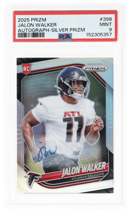 2025 Panini Prizm Autograph Silver Prizm Jalon Walker #398 PSA 9