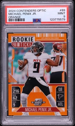 2024 Panini Contenders Optic Orange Michael Penix Jr. ROOKIE /75 #89 PSA 9 MINT