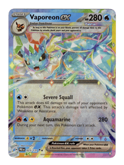 2025 Vaporeon ex #23 Prismatic Evolutions