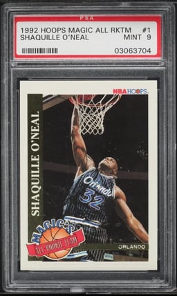 1992 Hoops Magic's Shaquille O'Neal ROOKIE #1 PSA 9 MINT