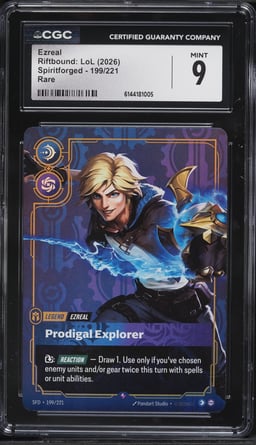 2026 Riftbound League Of Legends LoL Spiritforged Ezreal #199 CGC 9 MINT